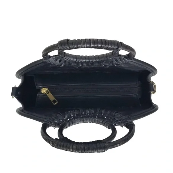 ANTHROPOLOGIE Womens Marianne Black Woven Crossbody Circle Bag - Picture 11 of 12